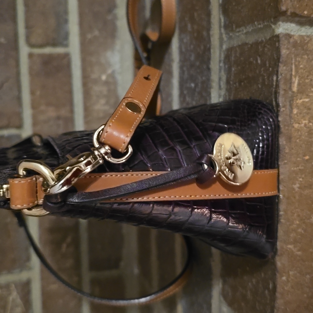 Brahmin Mini Duxbury Crossbody Bag Black Brown‎ - Picture 3 of 8